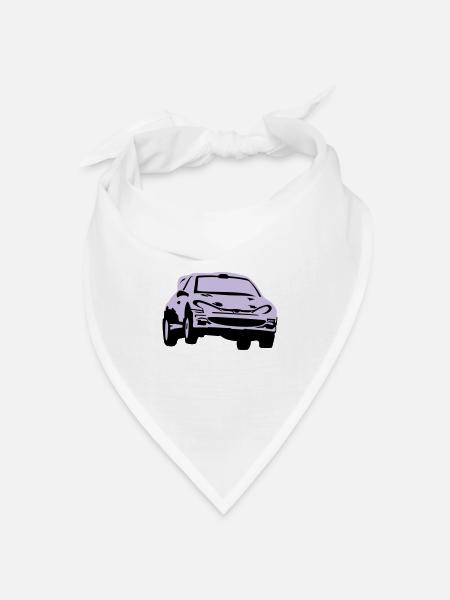 Rallye, Rallyeauto, Rennauto - Bandana Dreieckstuch - Weiß