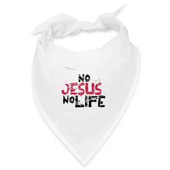 muster kratzer risse alt no jesus no life team cre - Bandana Dreieckstuch - Weiß - Vorne