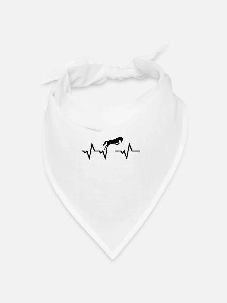 Pferd Herzschlag - Bandana Dreieckstuch - Weiß