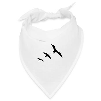 Vögel - Bandana Dreieckstuch - Weiß - Vorne