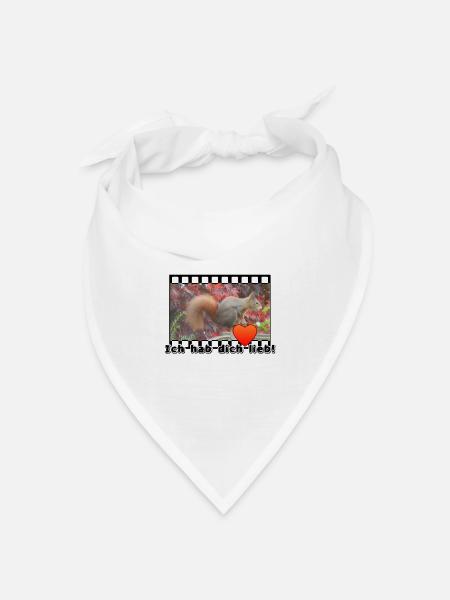 Liebe Paar Eichhoernchen Tier Spruch - Bandana Dreieckstuch - Weiß