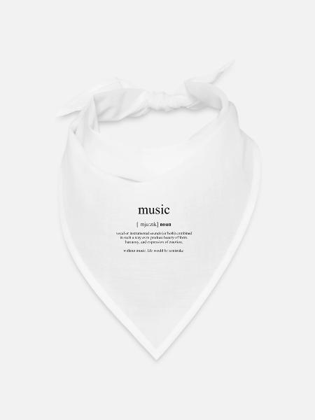 Music (Musik) Definition Dictionary - Bandana Dreieckstuch - Weiß