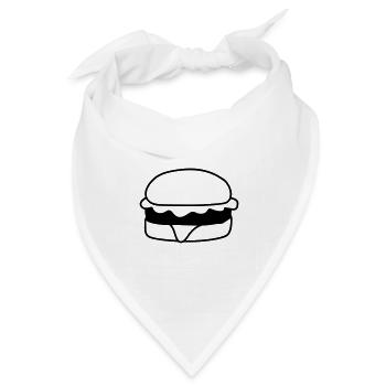 hamburger cheeseburger lecker fast food essen hung - Bandana Dreieckstuch - Weiß - Vorne