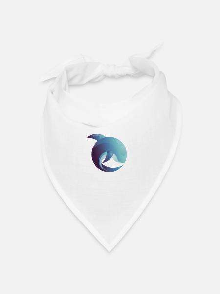 Dolphin forever blue / Delfine Illustration - Bandana Dreieckstuch - Weiß