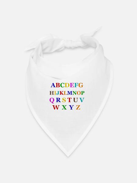 Alphabet-Design - Bandana Dreieckstuch - Weiß
