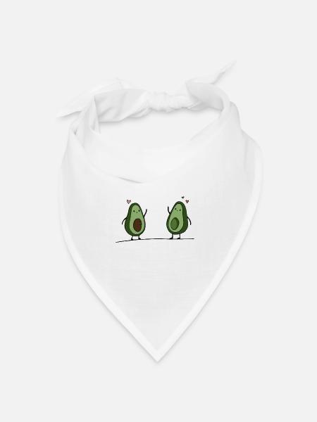 Avocado love - Bandana Dreieckstuch - Weiß