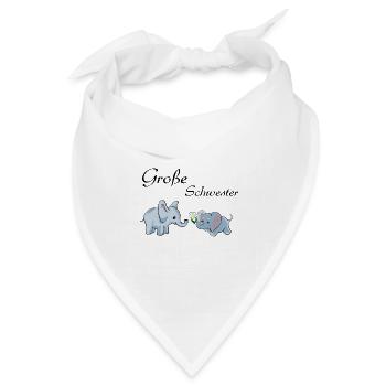 Große Schwester - Bandana Dreieckstuch - Weiß - Vorne