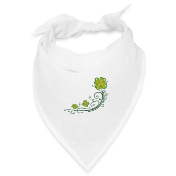 Kleeblatt Klee Silvester St Patricks Day - Bandana Dreieckstuch - Weiß - Vorne