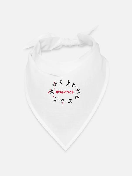 Leichtathletik, Zehnkampf - Bandana Dreieckstuch - Weiß