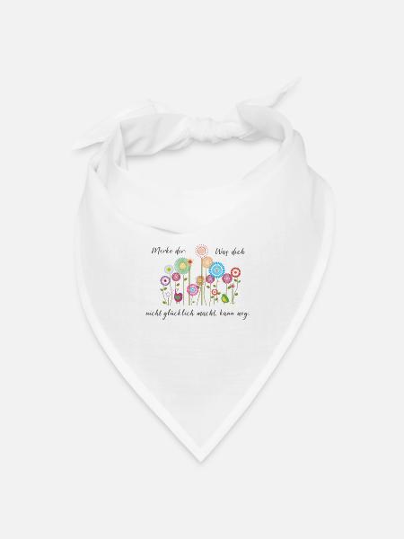 Motivations Spruch "kein Glück...kann weg" - Bandana Dreieckstuch - Weiß