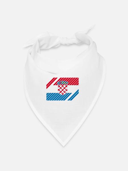 Croatia National Flag - striped - Bandana Dreieckstuch - Weiß