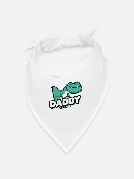Dinosaurier Papa Vater Vaterschaft - Bandana Dreieckstuch - Weiß