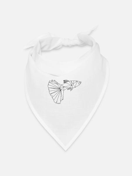 Low Poly Art - Guppy - Bandana Dreieckstuch - Weiß