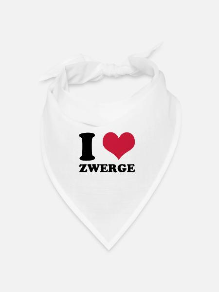 I Love Zwerge - Bandana Dreieckstuch - Weiß