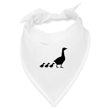 Gänse Familie Design - Bandana Dreieckstuch - Weiß - Vorne