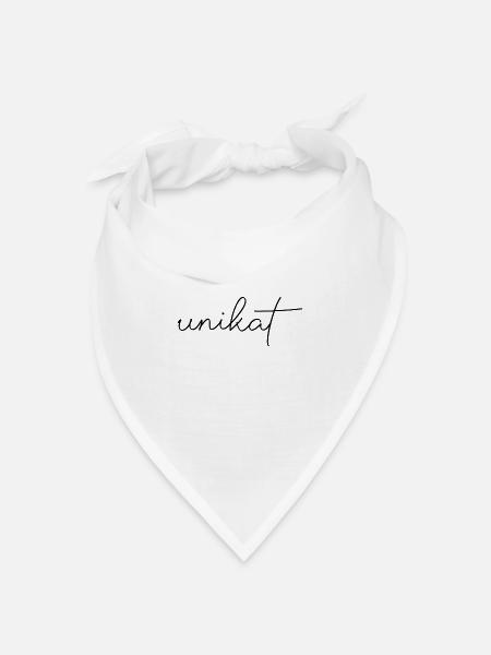 Unikat Schrift Spruch Einzelstück - Bandana Dreieckstuch - Weiß