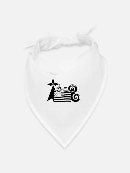 Bretagne gesetzt - Bandana Dreieckstuch - Weiß