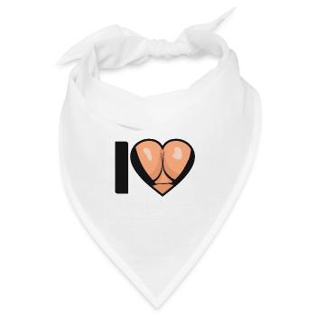 i love tits titten titten nibard brüste humor sex - Bandana Dreieckstuch - Weiß - Vorne