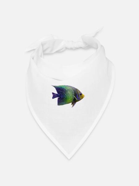 Korallenfisch - Bandana Dreieckstuch - Weiß