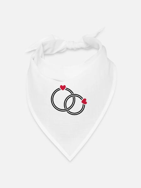 Eheringe - Bandana Dreieckstuch - Weiß