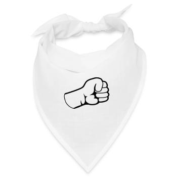 Geballte Faust Design - Bandana Dreieckstuch - Weiß - Vorne