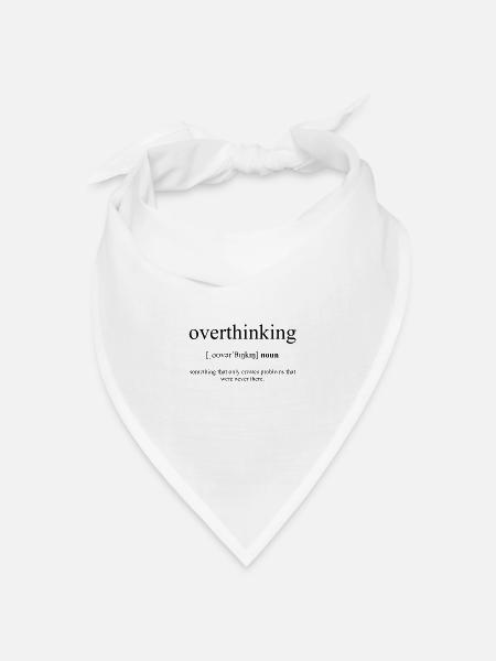 Overthinking (Überdenken) Definition Dictionary - Bandana Dreieckstuch - Weiß