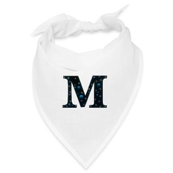 M-Monogramm mit Galaxie-Motiv - Bandana Dreieckstuch - Weiß - Vorne