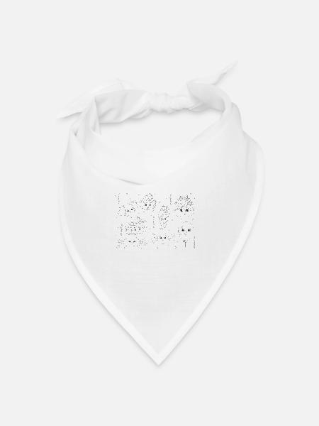 Ausmalbild Motiv Kindergeburtstag Shirt bemalen - Bandana Dreieckstuch - Weiß