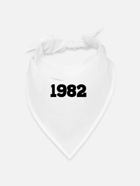 Schwarzes Jahr 1982 - Bandana Dreieckstuch - Weiß