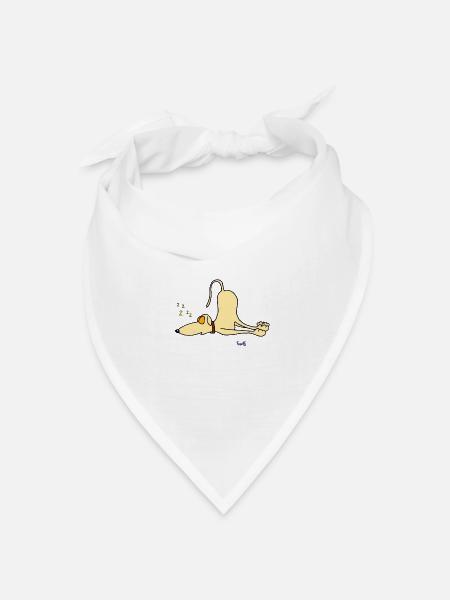 Windhund - nur schlafen - Bandana Dreieckstuch - Weiß
