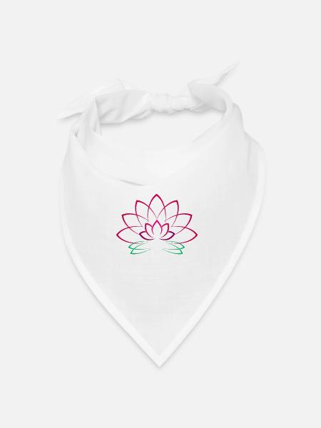 Lotusblüte - Bandana Dreieckstuch - Weiß