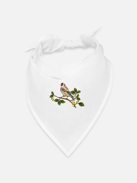 Bunte Vogel - Bandana Dreieckstuch - Weiß
