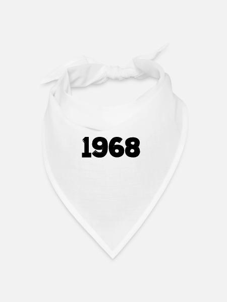 Jahr 1968 schwarz Geburtsjahr - Bandana Dreieckstuch - Weiß