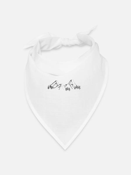 Bäume und Berge - Bandana Dreieckstuch - Weiß
