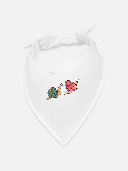 Schnecken - Bandana Dreieckstuch - Weiß