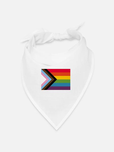 Neue Pride Flag Regenbogen LGBT Gay Progress - Bandana Dreieckstuch - Weiß