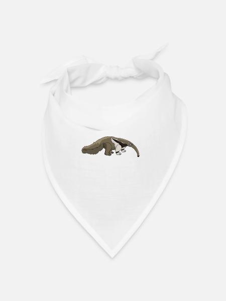 Ameisenbär - Bandana Dreieckstuch - Weiß