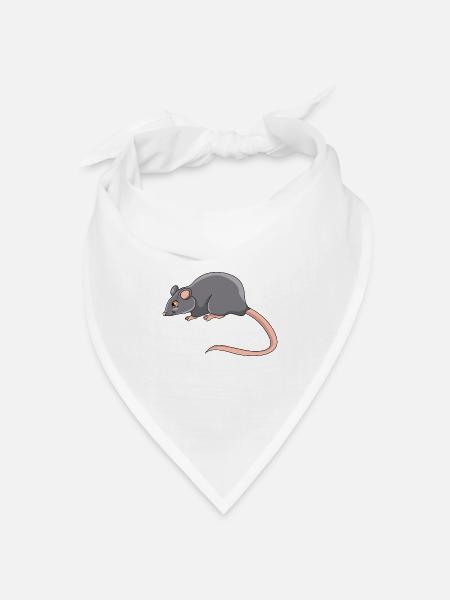 Ratte - Bandana Dreieckstuch - Weiß