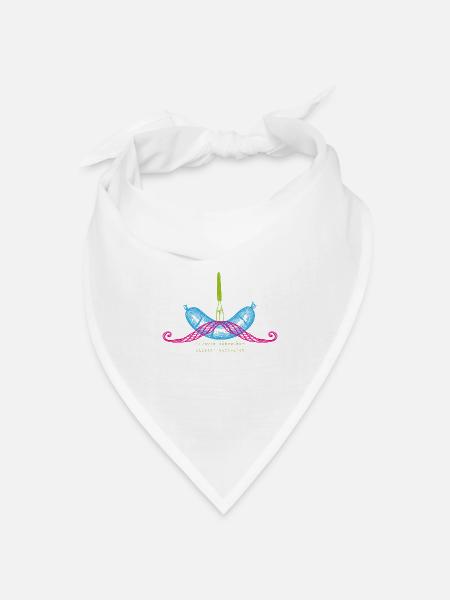 Hipster Bartwurst Neon - Bandana Dreieckstuch - Weiß