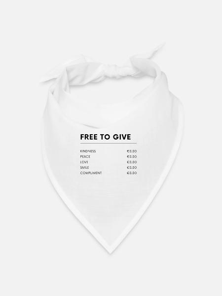 Free to give - Bandana Dreieckstuch - Weiß