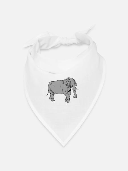 Elefant - Bandana Dreieckstuch - Weiß