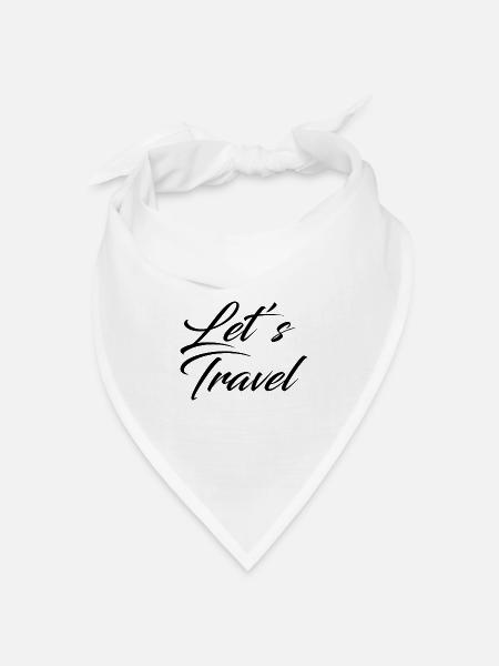 let's travel - Bandana Dreieckstuch - Weiß