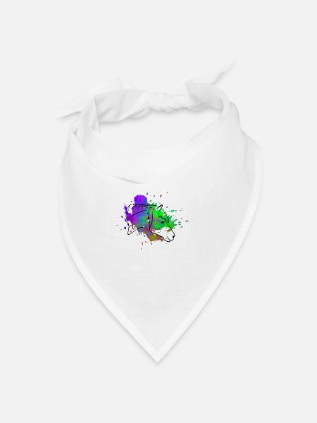 Pferdekopf - Bandana Dreieckstuch - Weiß