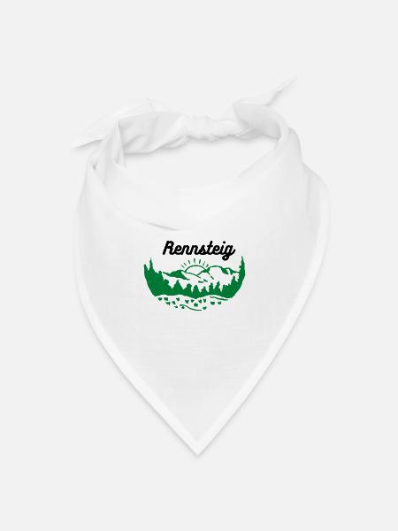 Thüringen Rennsteig Wandern Thüringer Wald grün - Bandana Dreieckstuch - Weiß