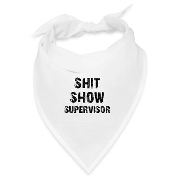 Scheiß Show Supervisor - Bandana Dreieckstuch - Weiß - Vorne