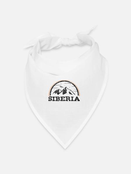Russland Sibirien - Bandana Dreieckstuch - Weiß