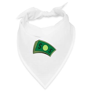 Geld Haufen Scheine - Bandana Dreieckstuch - Weiß - Vorne