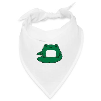 Frosch auf Seerose - Bandana Dreieckstuch - Weiß - Vorne