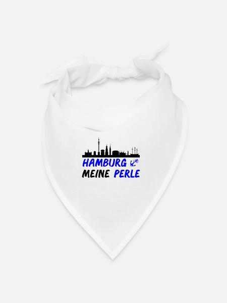 Hamburg - Bandana Dreieckstuch - Weiß