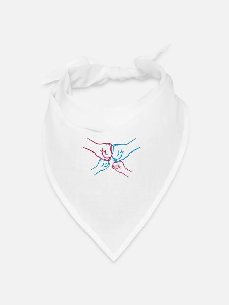 Fäuste 2 Kinder - Bandana Dreieckstuch - Weiß